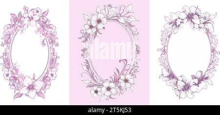 Flower frame. Flowers frames Flower frame. Flowers frames. Stock Vector
