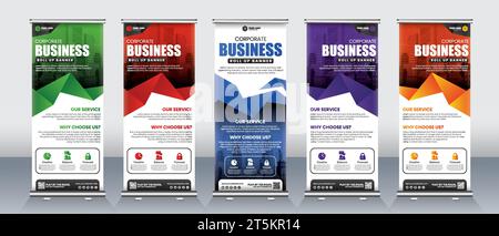 vertical roll-up banner Design for business and advertising, Vector illustration Stock Vector
