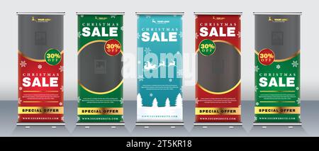 vertical roll-up banner Design for business and advertising, Vector illustration Stock Vector