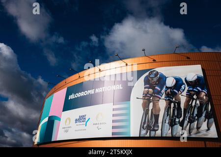 Saint Quentin En Yvelines, France. 05th Nov, 2023. Picture by Alex Whitehead/SWpix.com - 05/11/2023 - Cycling - UCI Track Champions League, Round 3: Saint-Quentin-en-Yvelines - Vélodrome National de Saint-Quentin-en-Yvelines, France - A General View (GV). FILE PICTURE: A general exterior view of the Vélodrome National de Saint-Quentin-en-Yvelines in Montigny-le-Bretonneux, France. The host venue for the Track Cycling and Para-track Cycling events at the 2024 Paris Olympics and Paralympics. Credit: SWpix/Alamy Live News Stock Photo