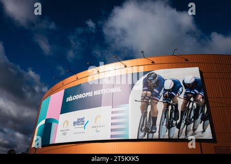 Saint Quentin En Yvelines, France. 05th Nov, 2023. Picture by Alex Whitehead/SWpix.com - 05/11/2023 - Cycling - UCI Track Champions League, Round 3: Saint-Quentin-en-Yvelines - Vélodrome National de Saint-Quentin-en-Yvelines, France - A General View (GV). FILE PICTURE: A general exterior view of the Vélodrome National de Saint-Quentin-en-Yvelines in Montigny-le-Bretonneux, France. The host venue for the Track Cycling and Para-track Cycling events at the 2024 Paris Olympics and Paralympics. Credit: SWpix/Alamy Live News Stock Photo