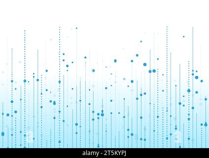 Abstract blue geometric background with lines and circles. Vector design Stock Vector