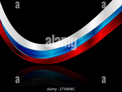 Russian flag abstract glossy waves concept vector background Stock Vector