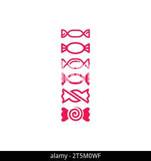 Candy Icon Set Logo Stock Vector