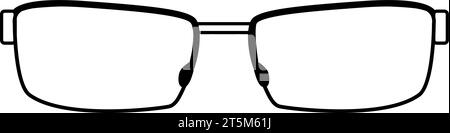 Thin contour line of men sunglasses. Eye protection accessory liner icon. Health and vision protection. Simple black and white vector isolated on whit Stock Vector
