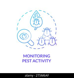 Thin gradient icon monitoring pest activity concept Stock Vector