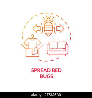 Thin gradient icon spread bed bugs concept Stock Vector