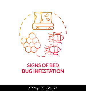 Thin gradient icon signs of bed bug infestation concept Stock Vector