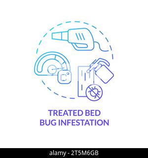 Thin gradient icon treated bed bug infestation concept Stock Vector