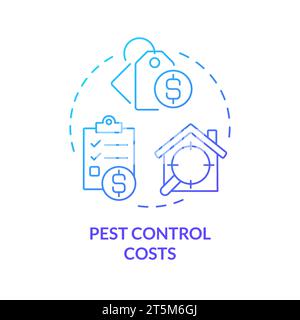 Thin gradient icon pest control costs concept Stock Vector