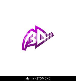 BD Premium emblem logo initial esport and gaming design concept Stock Vector