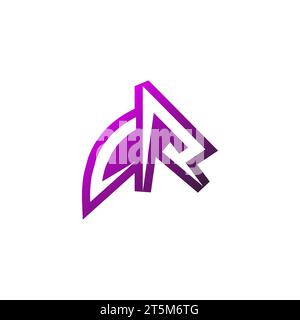 CR Premium emblem logo initial esport and gaming design concept Stock Vector