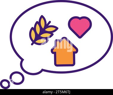 Cute dream bubble of homeless gray rat. Homeless Mouse waits for owner help. Pets and animals care. Vector cartoon illustration in thick stroke isolat Stock Vector
