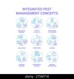 Gradient set representing integrated pest management Stock Vector