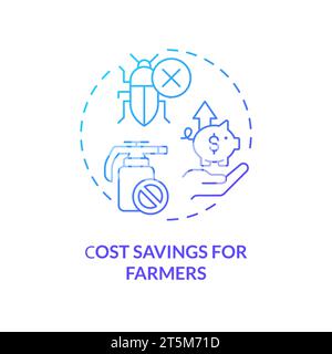 Thin gradient icon cost savings for farmers concept Stock Vector