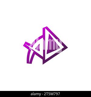 AO Premium emblem logo initial esport and gaming design concept Stock Vector