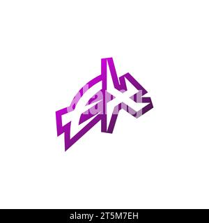 EX Premium emblem logo initial esport and gaming design concept Stock Vector