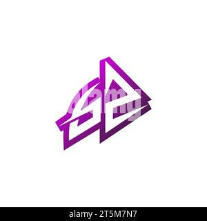GZ Premium emblem logo initial esport and gaming design concept Stock Vector