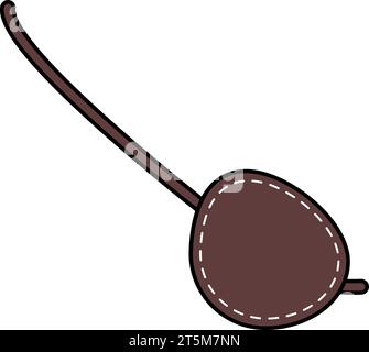 Colored stroked pirate leather eye patch with drawstring. Eye protection modern accessory. Health and vision protection. Cartoon colorful vector isola Stock Vector