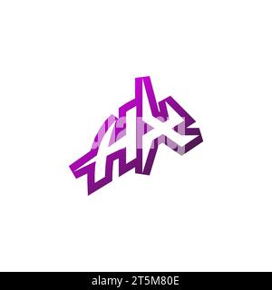 HX Premium emblem logo initial esport and gaming design concept Stock Vector