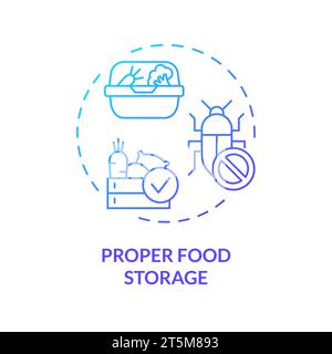 Thin gradient icon proper food storage concept Stock Vector