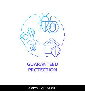 Thin gradient icon guaranteed protection concept Stock Vector