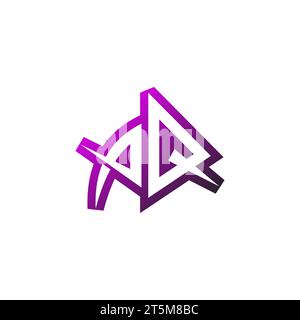 AQ Premium emblem logo initial esport and gaming design concept Stock Vector
