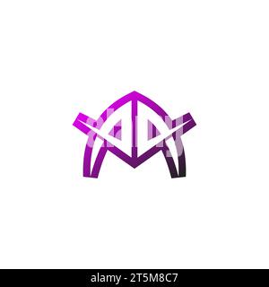 AA Premium emblem logo initial esport and gaming design concept Stock Vector