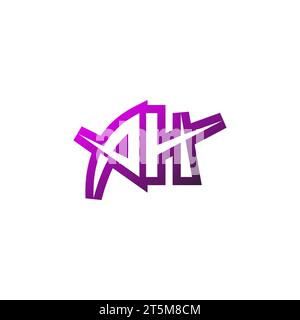 AH Premium emblem logo initial esport and gaming design concept Stock Vector