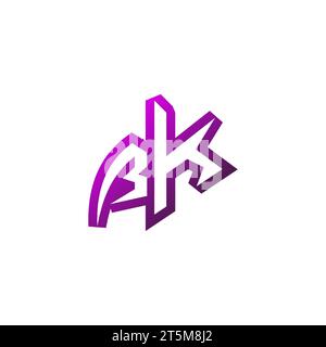 BK Premium emblem logo initial esport and gaming design concept Stock Vector
