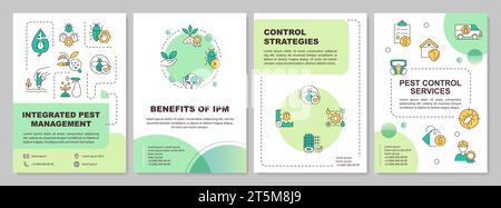 2D brochure with integrated pest management gradient icons Stock Vector