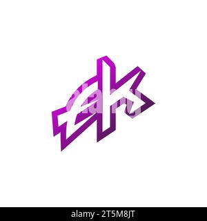 EK Premium emblem logo initial esport and gaming design concept Stock Vector