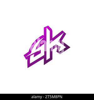 GK Premium emblem logo initial esport and gaming design concept Stock Vector