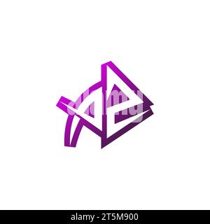 AZ Premium emblem logo initial esport and gaming design concept Stock Vector