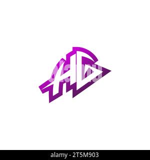 HG Premium emblem logo initial esport and gaming design concept Stock Vector