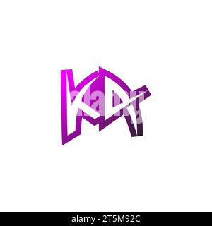 KA Premium emblem logo initial esport and gaming design concept Stock Vector