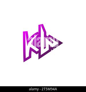 KW Premium emblem logo initial esport and gaming design concept Stock Vector
