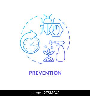 Thin gradient icon prevention concept Stock Vector