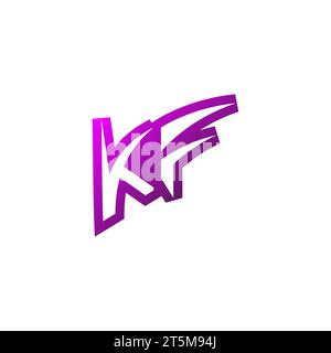 KF Premium emblem logo initial esport and gaming design concept Stock Vector
