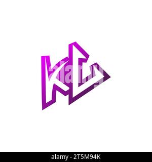 KV Premium emblem logo initial esport and gaming design concept Stock Vector