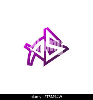 AS Premium emblem logo initial esport and gaming design concept Stock Vector