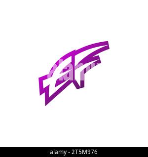 EF Premium emblem logo initial esport and gaming design concept Stock Vector