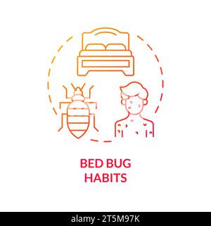 Thin gradient icon bed bug habits concept Stock Vector