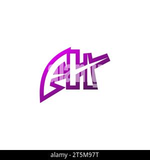 FH Premium emblem logo initial esport and gaming design concept Stock Vector
