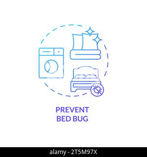 Thin gradient icon prevent bed bug concept Stock Vector