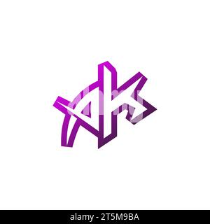 AK Premium emblem logo initial esport and gaming design concept Stock Vector