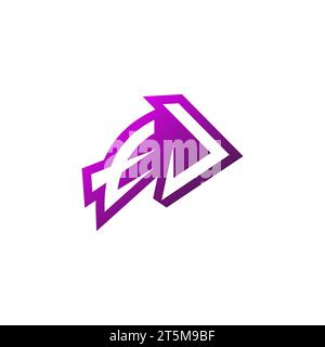 EJ Premium emblem logo initial esport and gaming design concept Stock Vector