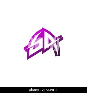 GA Premium emblem logo initial esport and gaming design concept Stock Vector