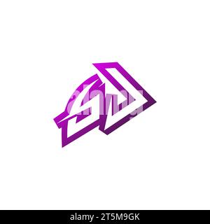 GJ Premium emblem logo initial esport and gaming design concept Stock Vector