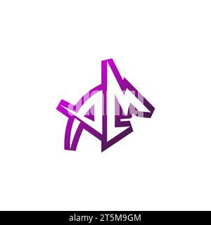 AM Premium emblem logo initial esport and gaming design concept Stock Vector